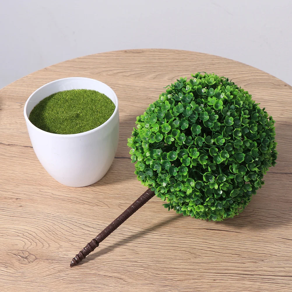 

Artificialtopiary Tree Boxwoodpottedbonsaidecorative Fake Greenerypot Decor Fauxmini Outdoor Green Round Planter Table Flower