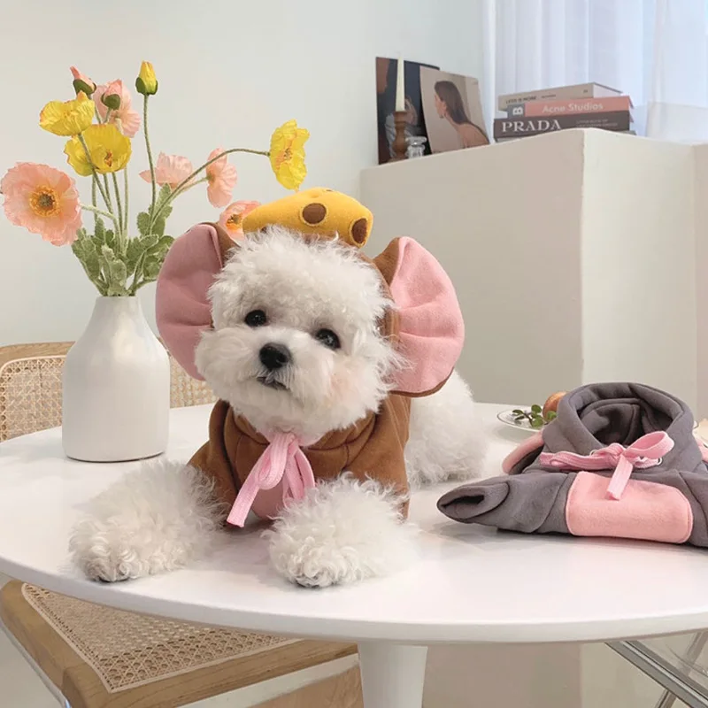 

Pet clothes dog clothes spring and autumn thin three-dimensional mushroom sweater autumn and winter clothes Teddy small dog