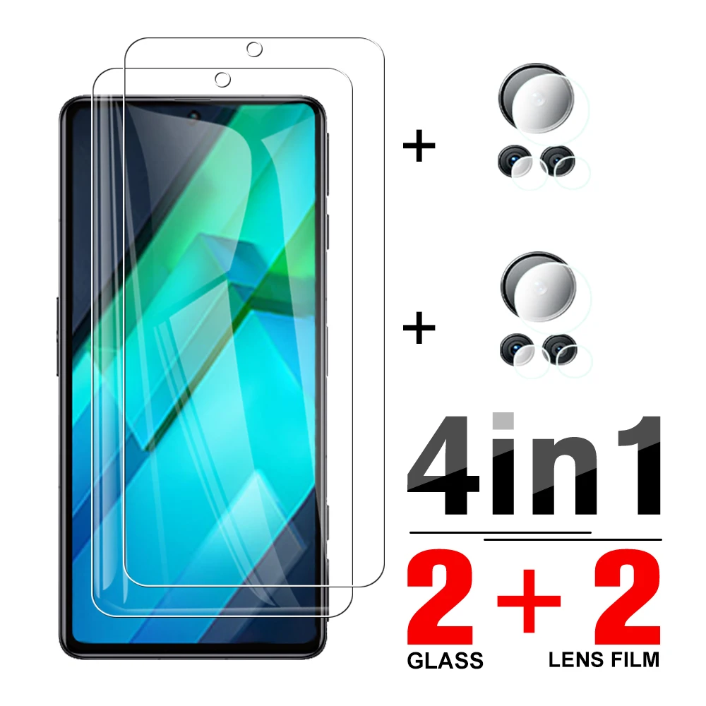 Чехол 4 в 1 из закаленного стекла для Infinix Note 12 VIP 6 7 дюйма Защита экрана Note12 12VIP