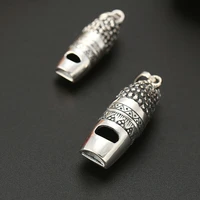 new s925 silver personalized creative whistle pendant essential equipment for outdoor survival whistle