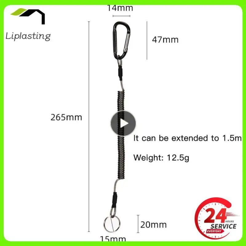 

Fishing Lanyard Rowing Rope Climbing Button Carabiner Anti-Lost Spring Rope Lost Rope Lure Fishing Gear Fishing Accessories
