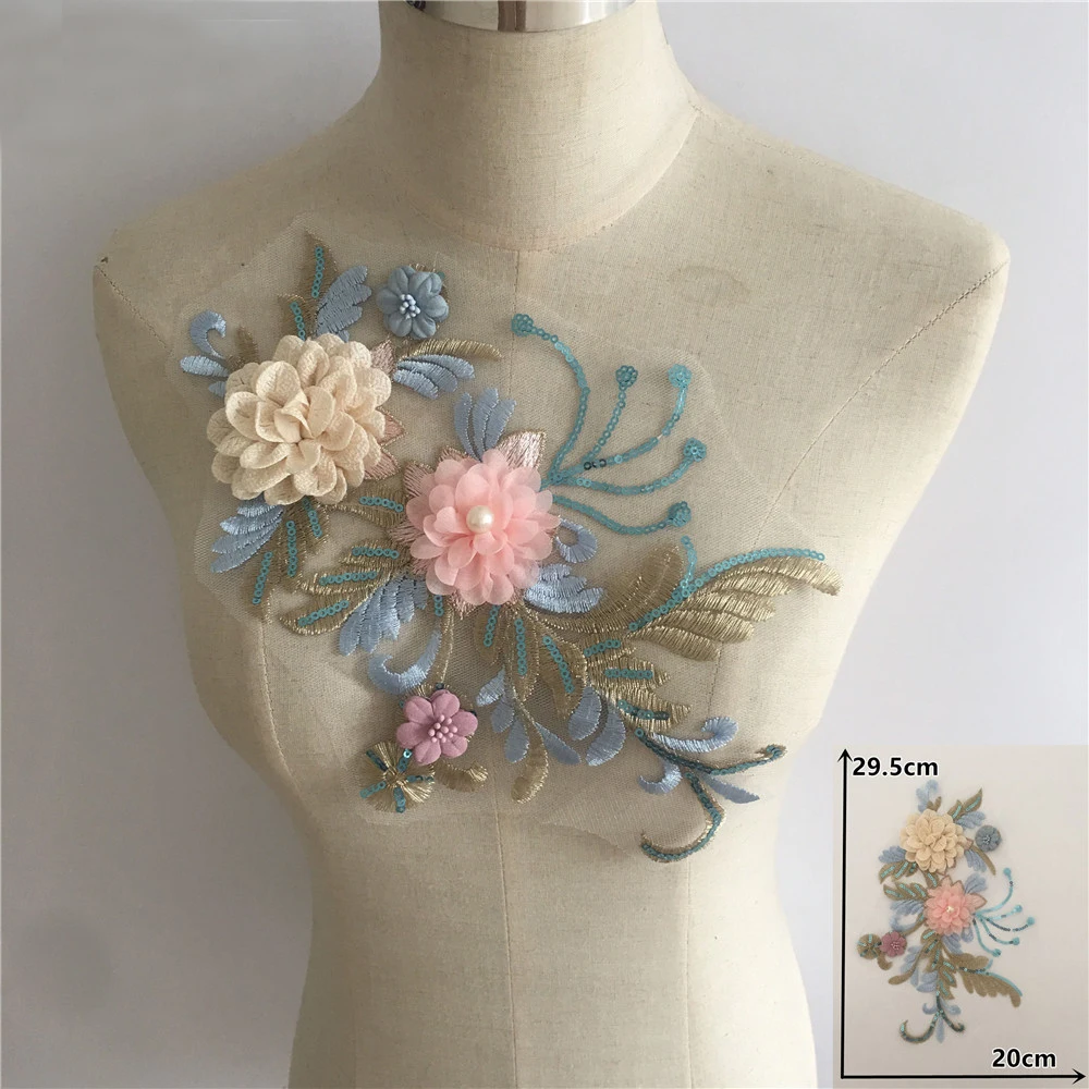 Handmade Flower Shirt Dress DIY Fake Collar for Womens Patch Detachable Collar Clothes Badge Wedding Party Dress Applique