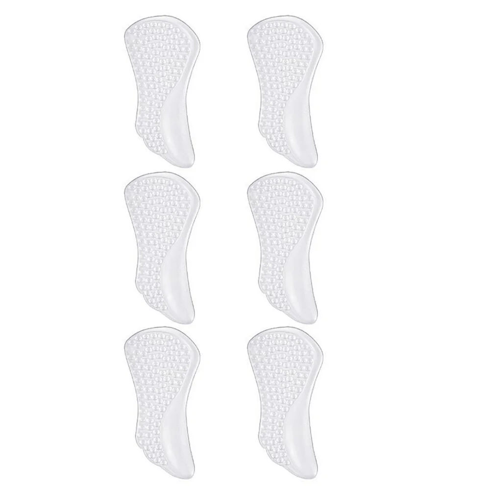 

3 Pairs Forefoot Pad Arch High Heels Sole Cushions Insoles Mat Protector Gel Shoe Accessories De Transparente