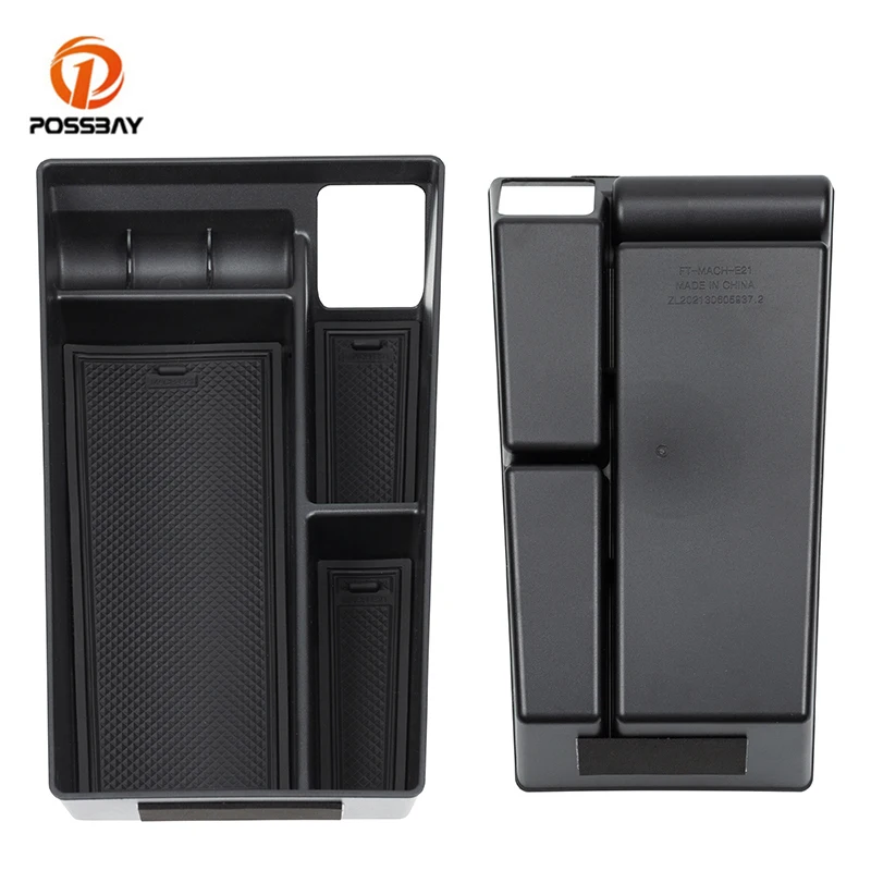 

Органайзер для центральной консоли автомобиля, держатель, подлокотник, контейнер для хранения, уборка и поддержания порядка, черные внутренние детали для Ford Mustang Mach-E 2021 2022