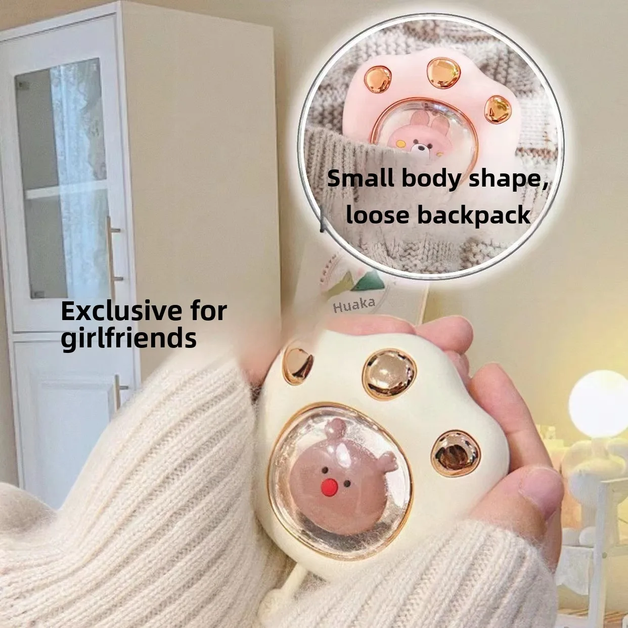 Calefator Portátil Da Mão Do Tamanho Bolso Calor Rápido Com 2 Ajuss Temperatura Compressa Quente Interna Inverno