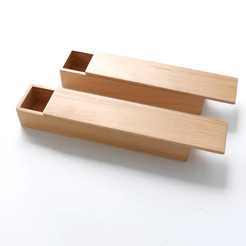 

Factory Price Direct Sales Log Chopsticks Box Pull-out Rectangular Tableware Storage Spoon Fork Chopstick Wooden Box 21*5*3.7CM