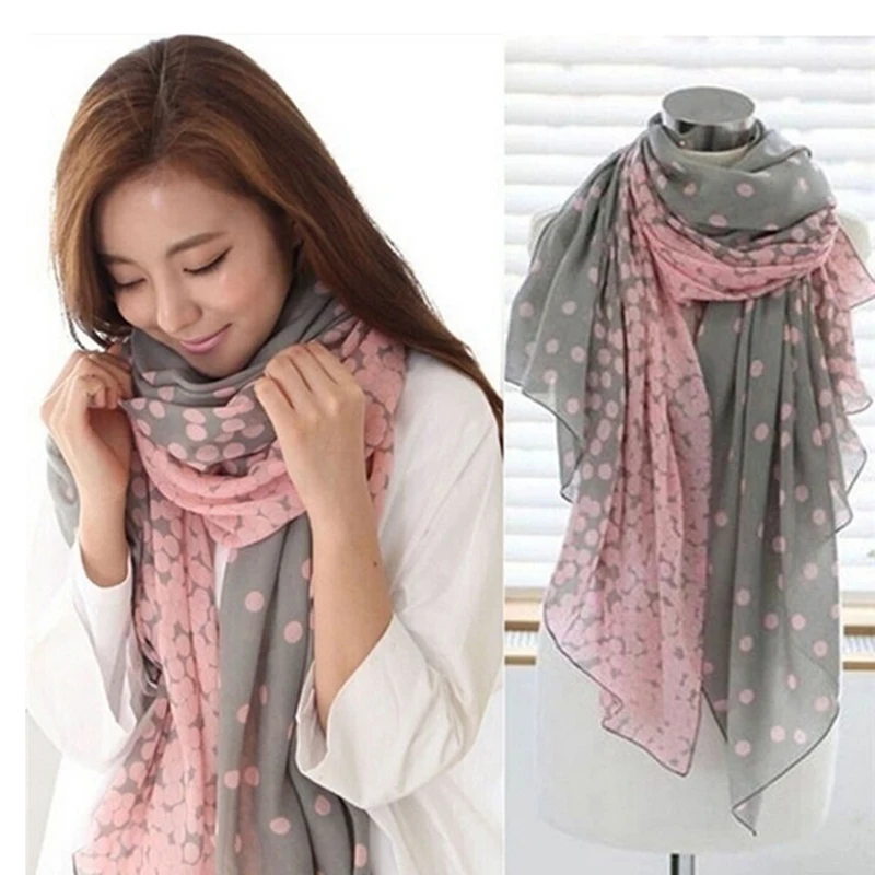 

Chiffon Polka Dot Scarf Shawl For Women Wraps Hijab Cape Summer Scarves Winter Sciarpa And Mujer Stoles Scarves Schal Shawls