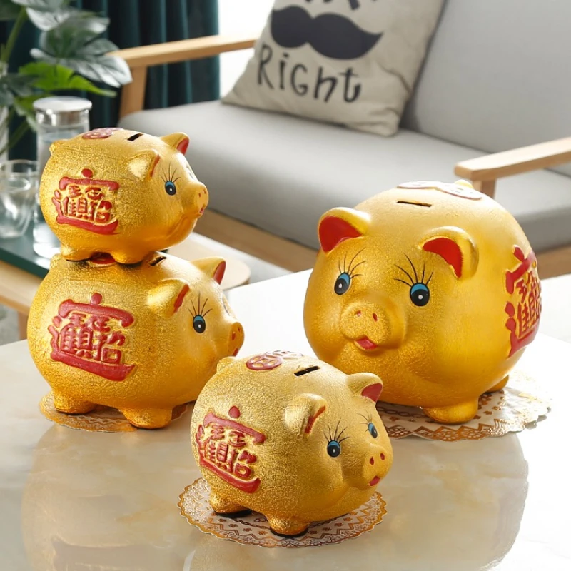 

Ceramic Large Money Box Adult Kids Gift Hidden Safe Ornament Ceramic Coin Pig Piggy Bank for Papper Money hucha Home Decoration