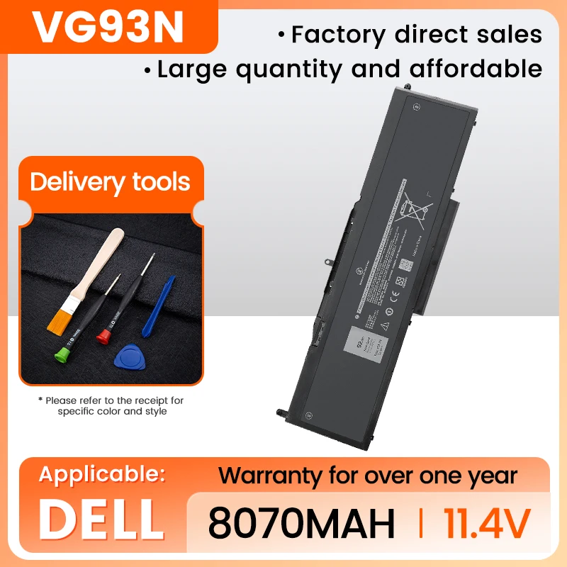 Аккумулятор VG93N для ноутбука Dell Precision 15 3520 3530 M3520 M3530 Latitude 5580 5590 5591 WFWKK 0WFWK NY5PG