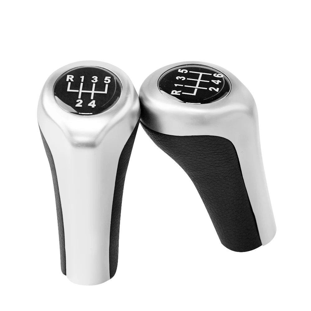 Фото Для BMW ручка переключения рулевого механизма автомобиля Silver 5/6 Speed Use для E46 E53 E60 E61 E63 E65 E81 E82 E83 E87 E90 E91 E92 1356 Series X1 X3 X5 №1