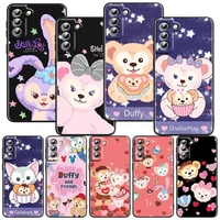duffy bear phone case for samsung galaxy s22 s21 s20 s10 s10e s9 s8 s7 pro ultra plus fe lite black luxury cover funda back capa