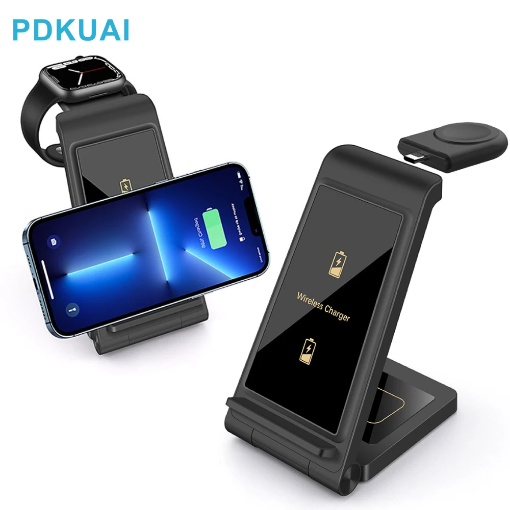 

Беспроводное зарядное устройство 3 в 1, подставка для Apple Watch 7 SE, зарядная док-станция для iPhone 14 13 12 11 Pro Max Airpods 3 2 Pro, 25 Вт