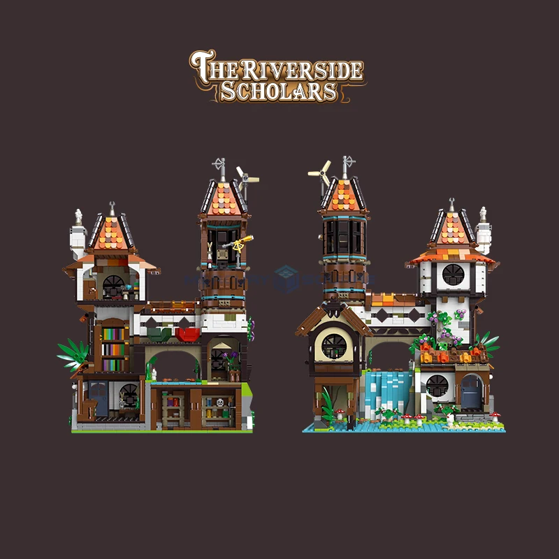 Модель школьников Riverside блоки MOC 89149 средневековый деревенский дом строительные