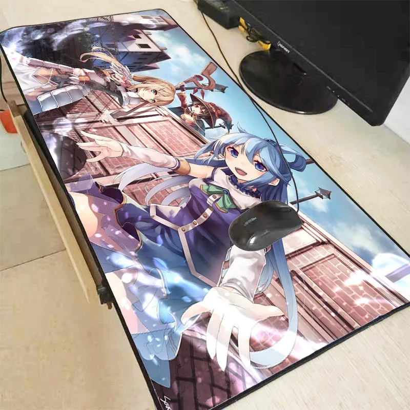 

MRGBEST Megumin Konosuba Anime Girl Large Mouse Pad Anti-slip Natural Rubber PC Computer Gamer Mousepad Desk Mat Locking Edge