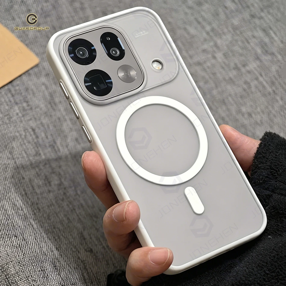 Фото Деловой матовый прозрачный силиконовый чехол с магнитной рамкой для Oppo Find X9 Ultra X9s Pro, полупрозрачный акриловый защитный чехол №1