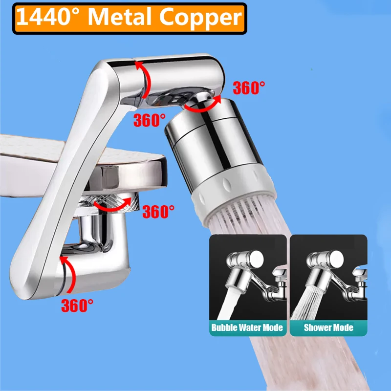 

NEW Metal Copper Universal 1440 Rotate Faucet Aerator Extender Kitchen Splash Filter Faucets Bubbler Nozzle 1080 720 Sprayer
