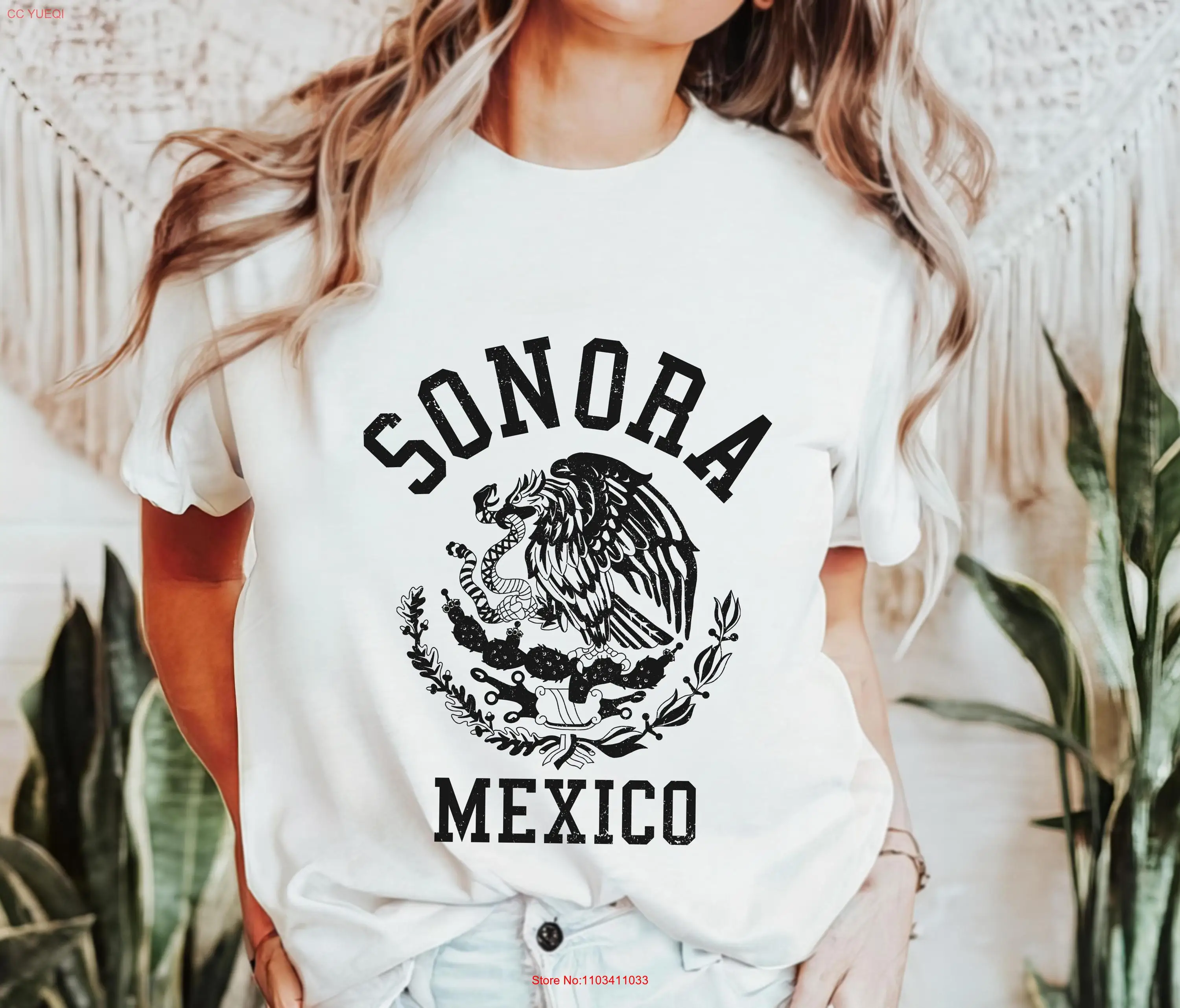 Футболка Sonora Mexico с сувенирным мексиканским винтажным флагом и длинными или