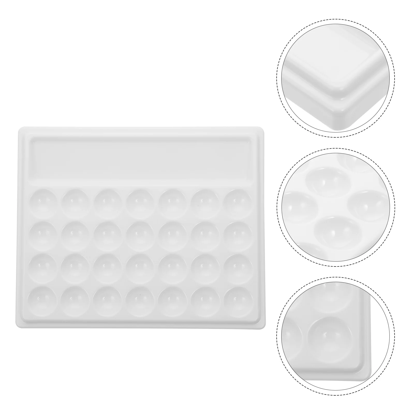 

Tray Color Painting Pallet Mixing Pigment Holder Plate Gouache Ceramic Watercolor Oil Imitation Pan Multi Hole Round Compartment