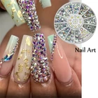 1 коробка блестящие стразы на ногти смешанные размеры AB Цвет нерегулярные бусины 3D, украшение для ногтей, Нейл-арт драгоценные камни кристаллов алмаза