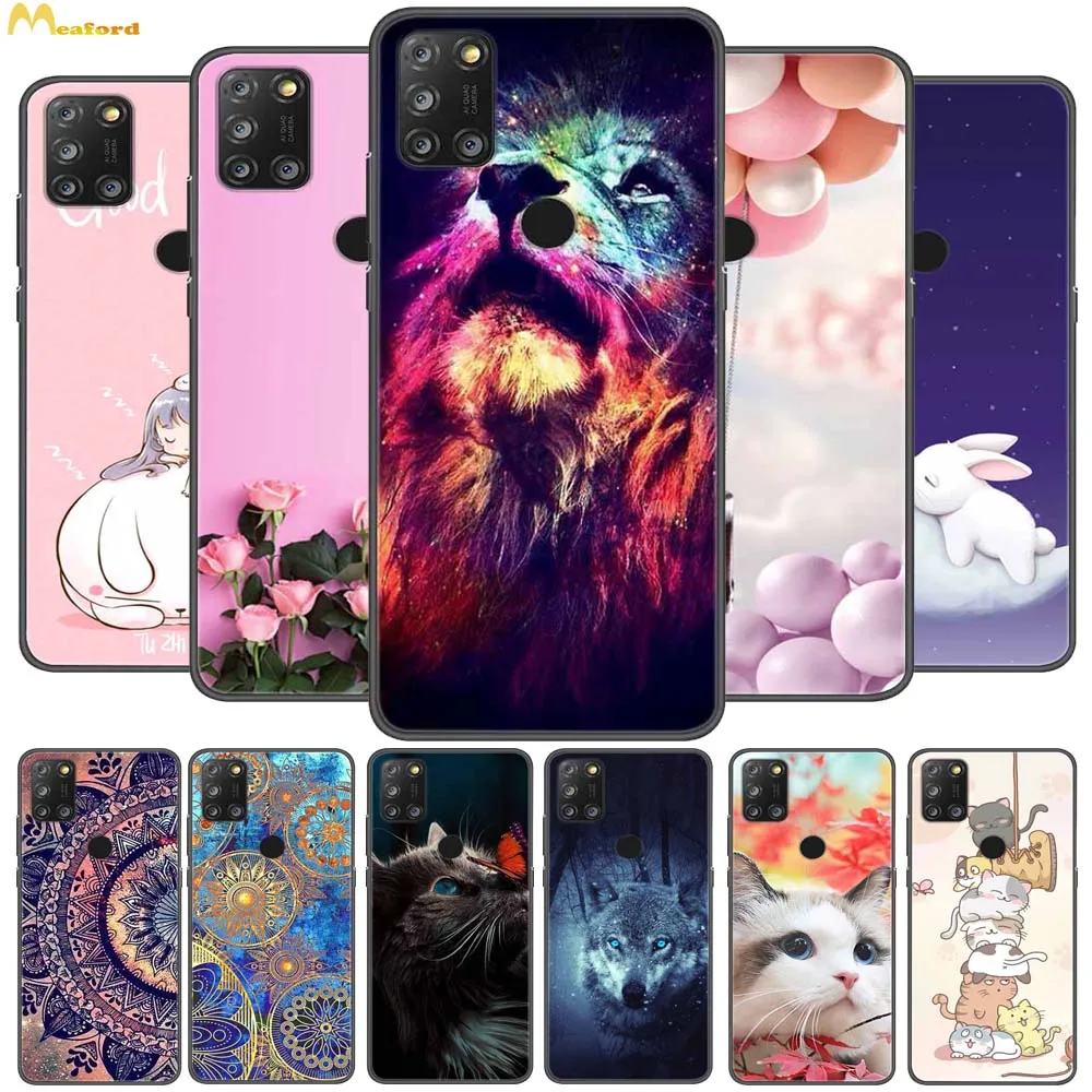 Для Alcatel 3X 2020 Φ черный силиконовый милый чехол для телефона Alcatel 3X 2019 чехол 3X5061K 5061U бампер Alcatel3X мультяшный чехол