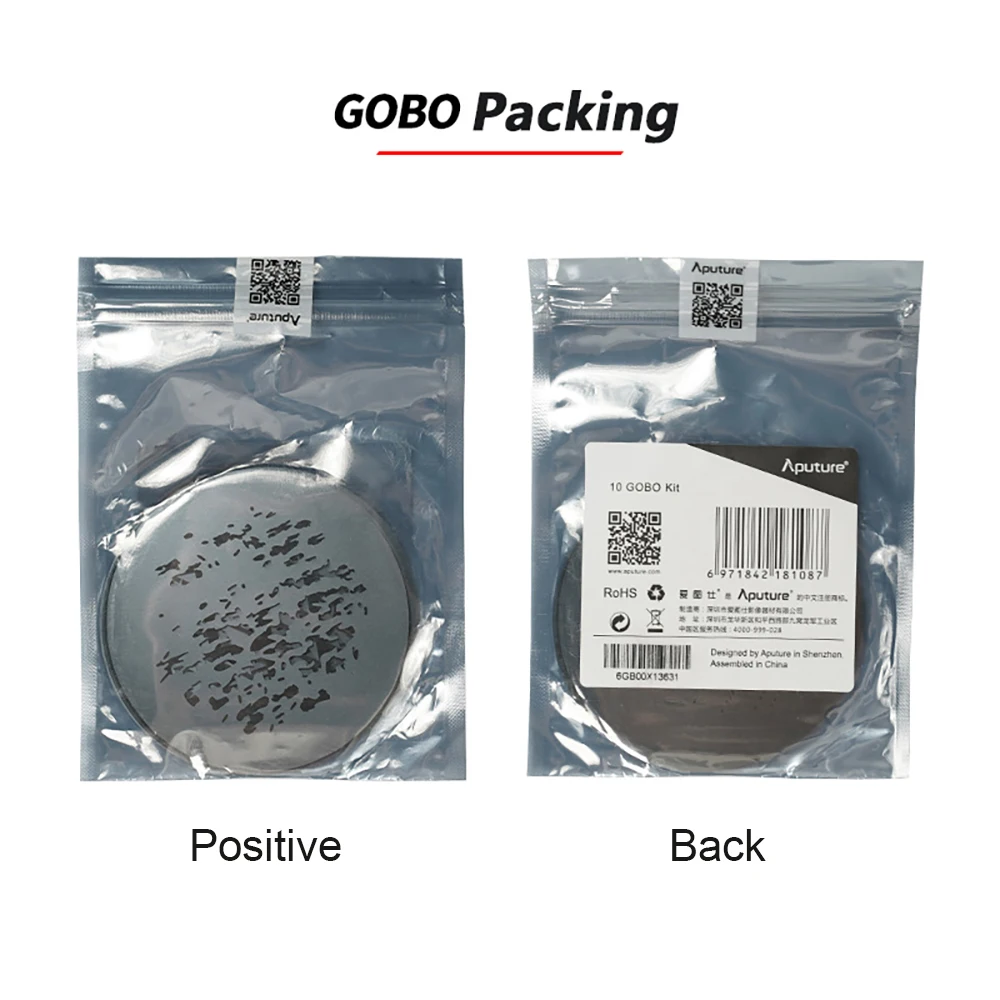 Aputure 10 Gobo Kit фотография заполнясветильник свет шаблон проекционная пленка для