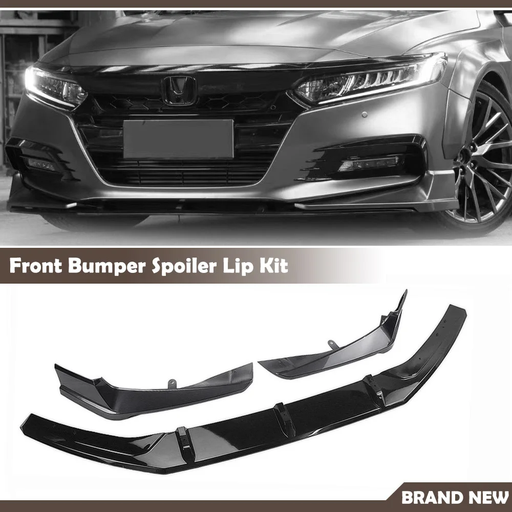 

AKASAKA Front Bumper Spoiler Lip For Honda Accord 2018 2019 10th Gray Car Lower Side Corner Splitter Air Vent Cover Trim Canard