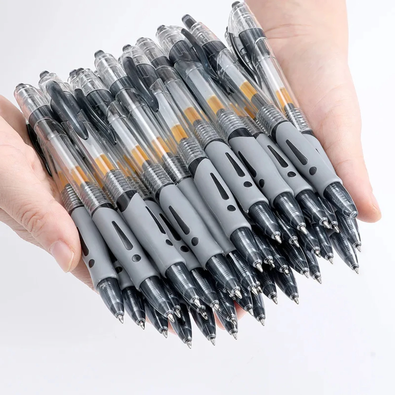 Roise Retractable Gel Pens Set Black/Red/Blue Ink Ballpoint Writing Refills Office Accessories School Supplies Stationery