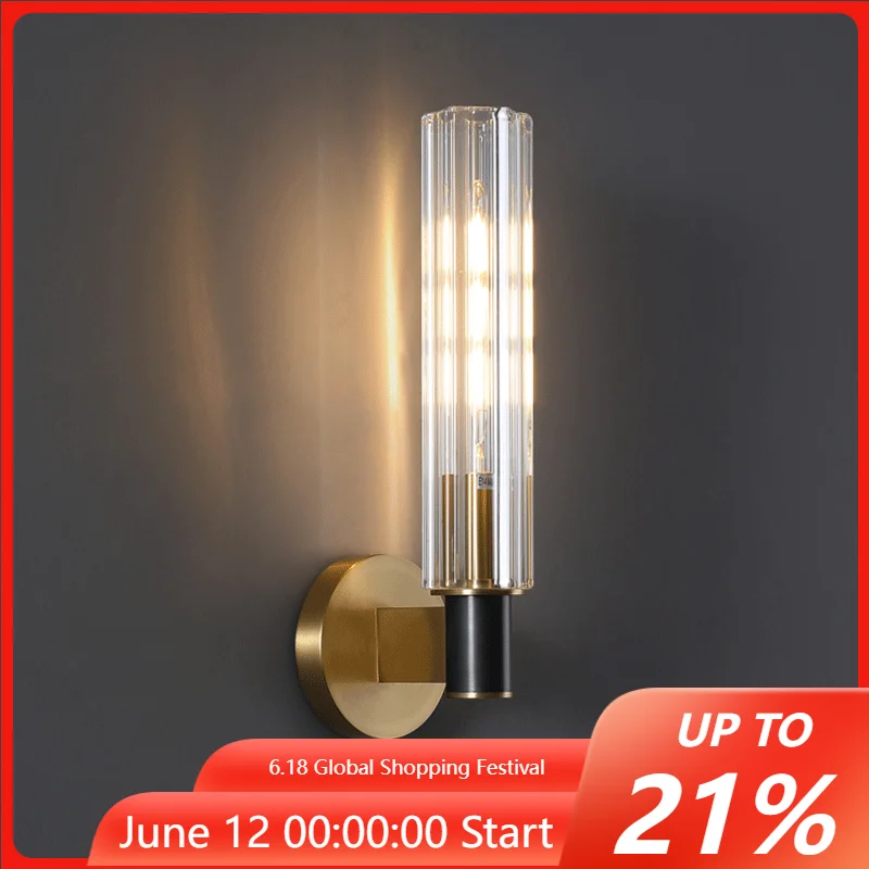 

Бронзовый дизайнерский настенный светильник в стиле пост-модерн, скандинавский ретро-светильник для гостиной, спальни, коридора, полностью...