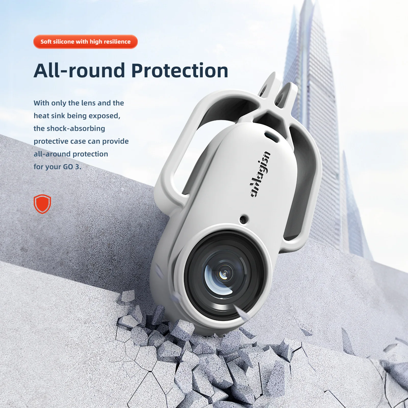 Амортизирующий силиконовый защитный чехол Magis для Insta360 Go3 Go3S Insta 360 Go 3S 3