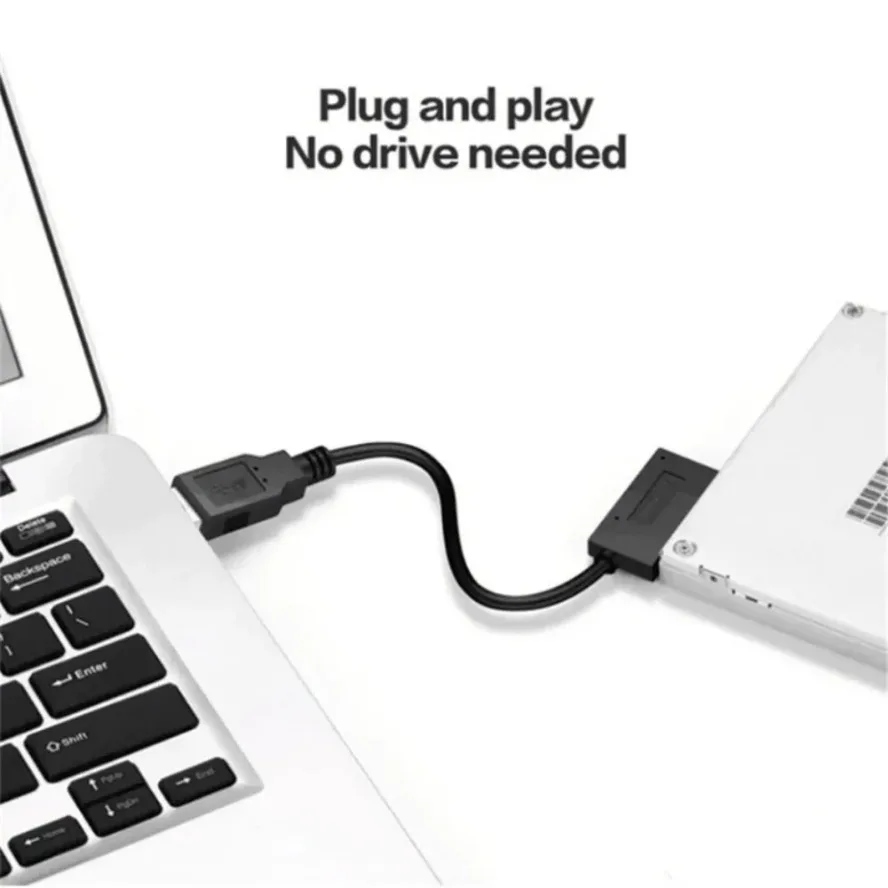 Фото Мини-переходник SATA USB 2.0 к Sata II 7+6 13Pin, кабель-переходник, устойчивый стиль для ноутбука, ноутбука, CD/DVD ROM, тонкий диск HDD №2