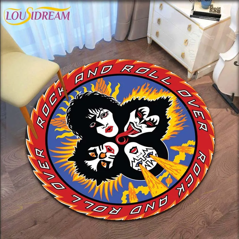 

Kiss Bannd Round Carpet for Living Room Mat for Children Carpet Floor Rug Bath Mat Bedroom Carpet for Room Doormat