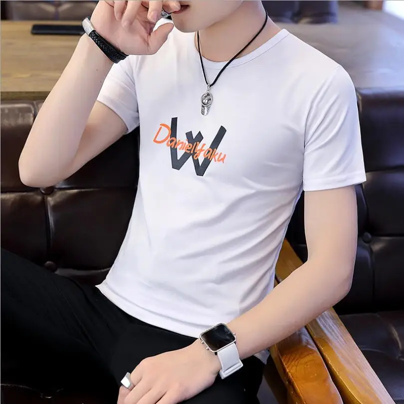 

2023HOT 2019 New Cotton Slim men T Shirt Casual Fashion T-shirt Quality Famous Brand Design new Arrival Men Summer T-shirt