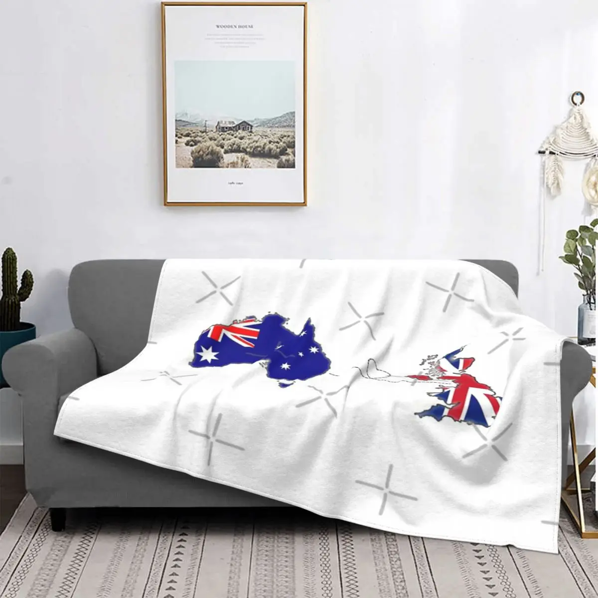 

Manta de amor de larga distancia, para cama cubrecama a cuadros, manta de playa con capucha, de Australia y Reino Unido