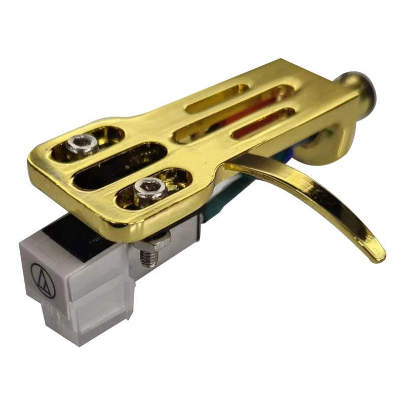 AT3600L Moving Magnetic Cartridge Stylus Headshell Connect Kit Easy Install For LP Vinyl Record Player Turntable Phonograph Gold