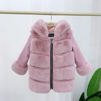 girls fur coat jacket cotton%c2%a0outwear overcoat 2022 sweet warm thicken plus velvet winter autumn teenager fuzzy childrens clothi