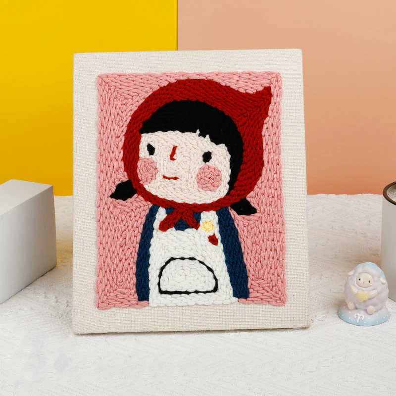 

Hot Sale Decorative Little Red Riding Hood DIY Embroidery Cross Stitch Set Beginner Needlework Set DIY Embroidery Set