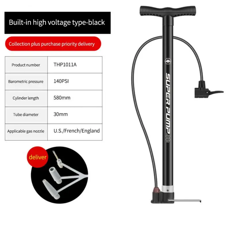 

160PSI Bike Inflator Cycling Aluminum alloy bike tools MTB mountain road bike pump with Pressure Gauge Bike Accessories