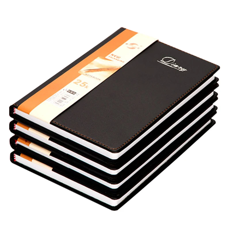 

248 pages Leather Notebook A5/B5 Business Office Notebook Stationery Notepad Black Leather Meeting Record Book Thick