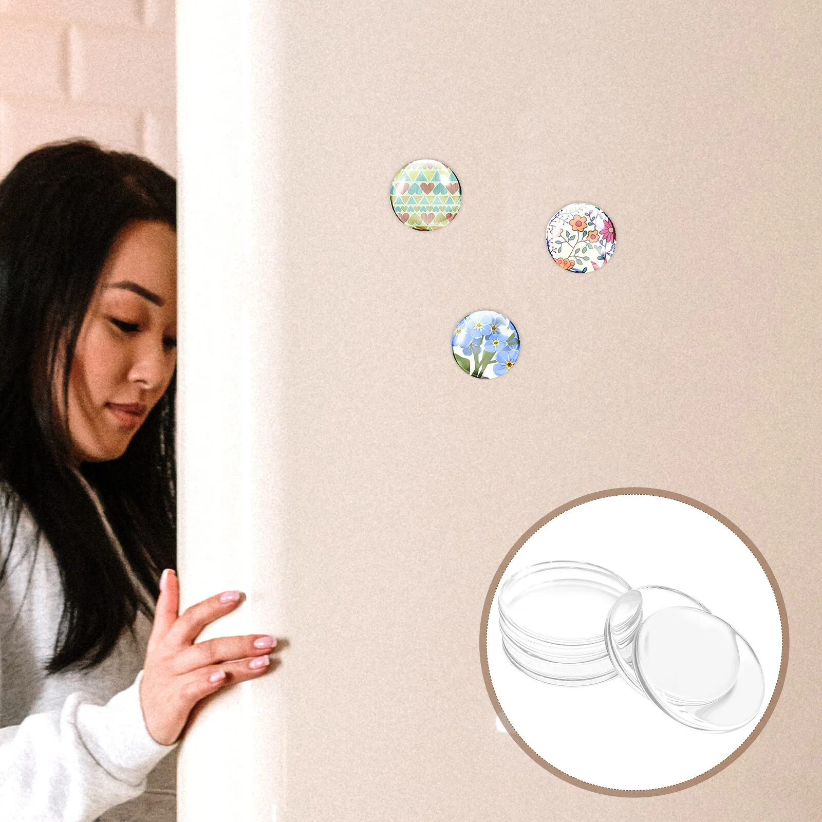 

Whiteboard Magnet Circles Custom Magnets Thin Adhesive Backing Small Crafts Personalized Glass