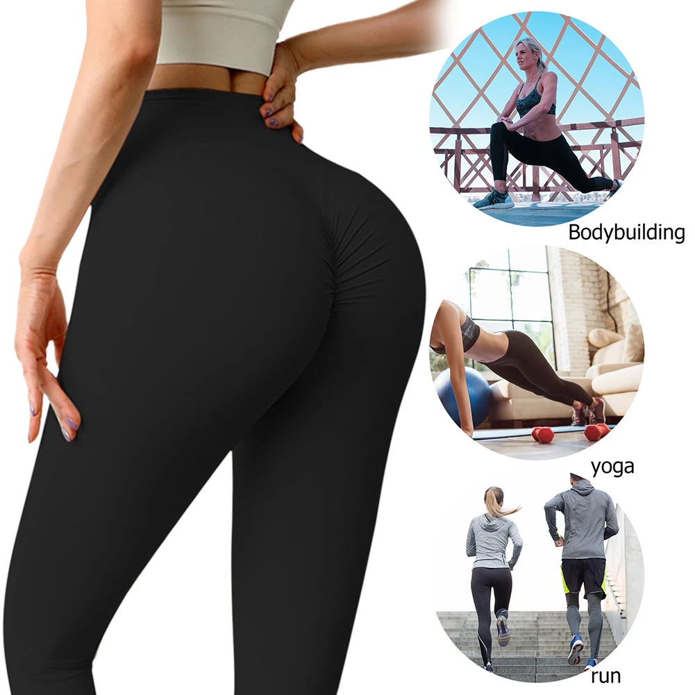 

Women Workout Yoga Leggings Solid Color High Waist Trainning Joggings Pants Lightweight Breathable Elastic for Leisure Training