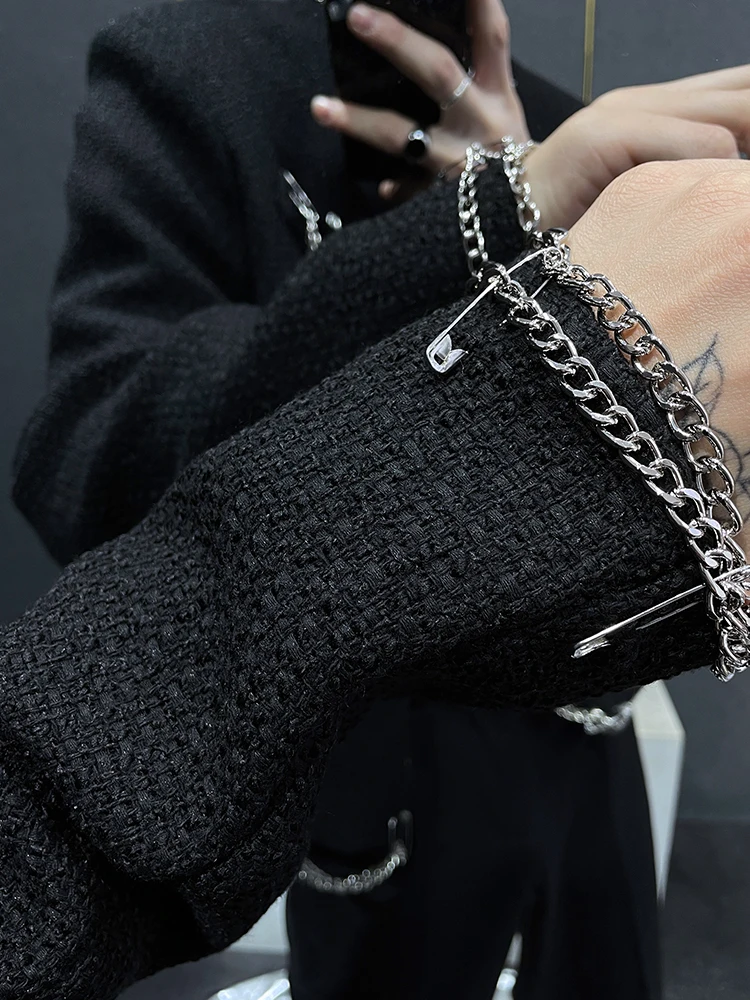 Модное декоративное короткое пальто в стиле ретро с цепочкой новые изысканные