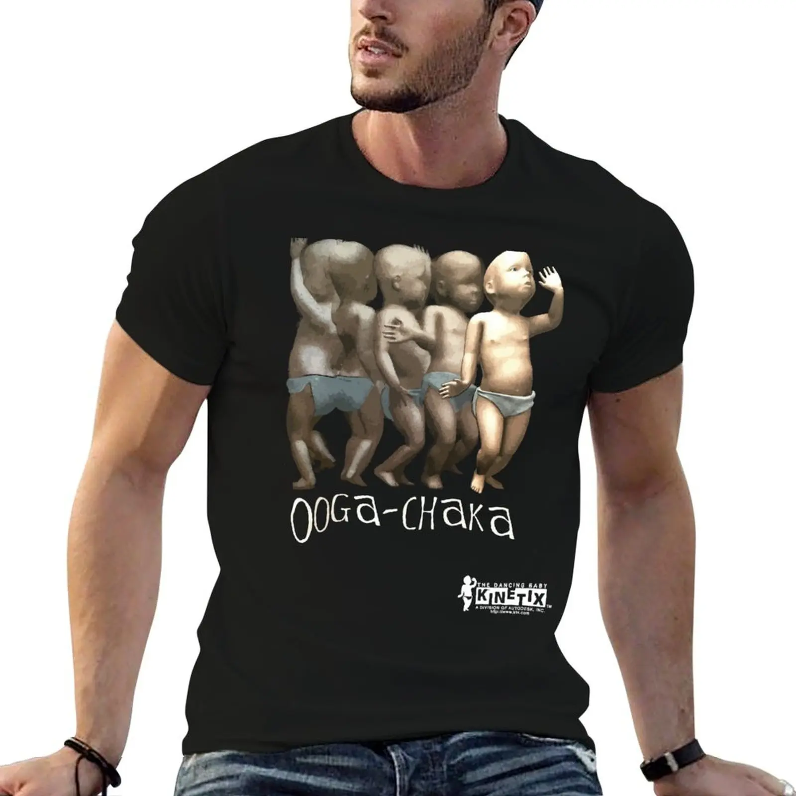 Винтажная футболка Ooga Chaka Dancing Baby винтажные черные корейские модные мужские