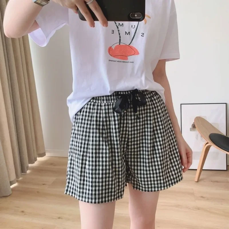 Винтажные повседневные женские короткие брюки широкие уличные Женские шорты