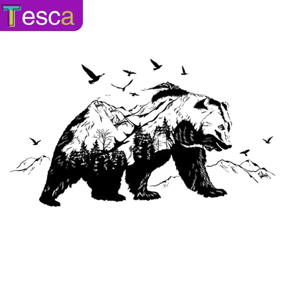 

Big Black Bears Fish Mountain Wall Sticker Art Decals DIY Home Decoration New Design Vinyl Wall Tattoo Vinyl Wall Murals Mural