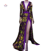 african dresses for women 2022 new fashion dashiki print vestido full sleeve hollow out robe elegant high slit outfits wy5910