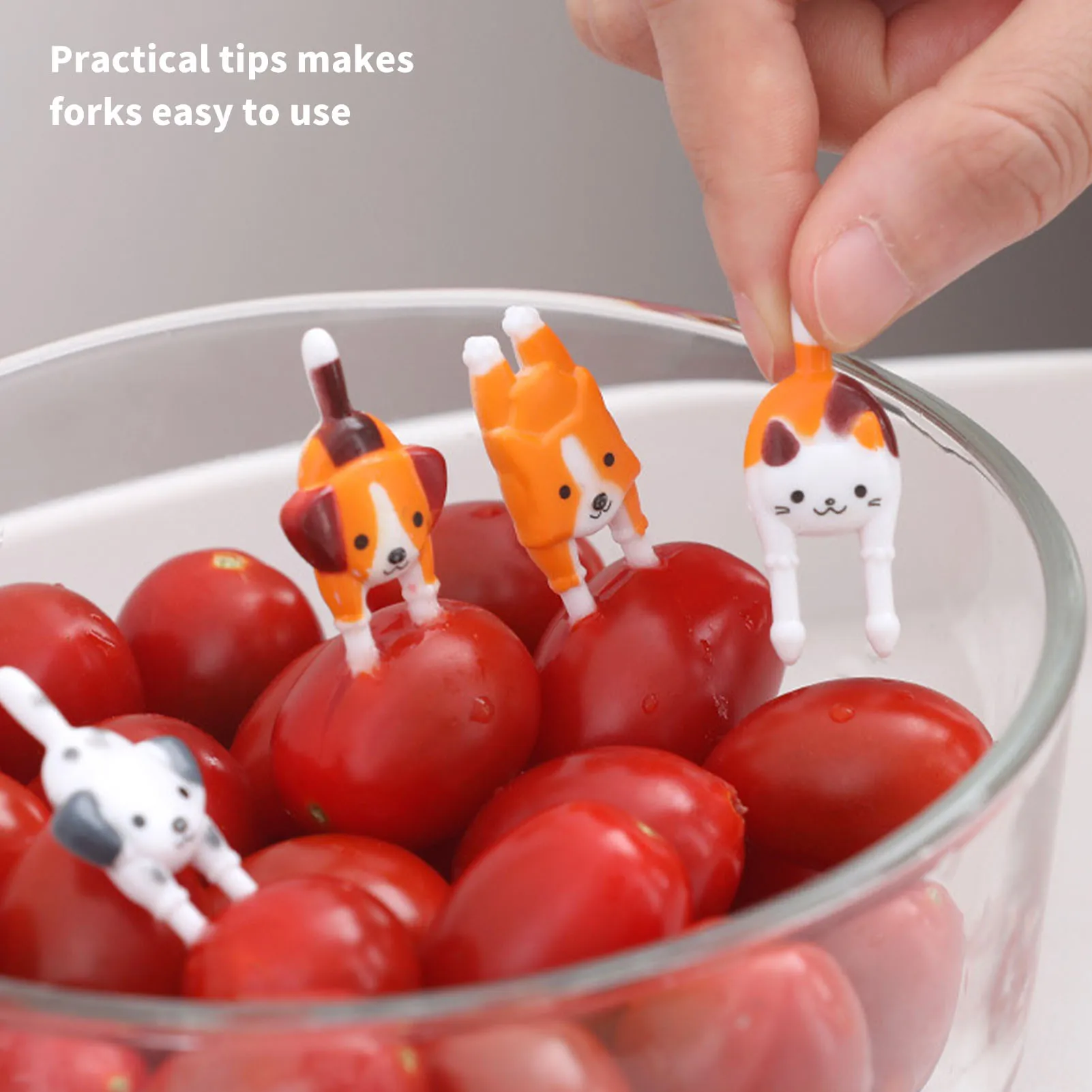 Bento Food Picks Forks Reusable Cat Dog Cartoon Animal Fruit Fork Cute Mini Children Snacks Cake Toothpick Party Tableware Decor