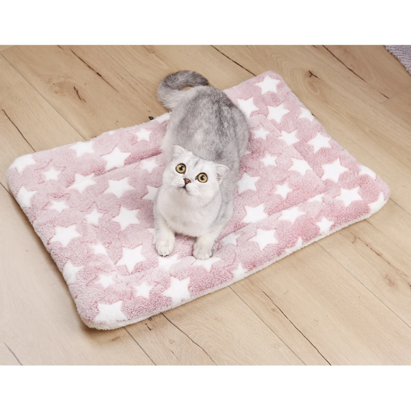 Soft Cat Bed Mats Short Plush Pet Sleeping Bed Mats for Cats Small Dogs Cute Pet Pad Blanket Warm Kitten Cushion Cat Accessories