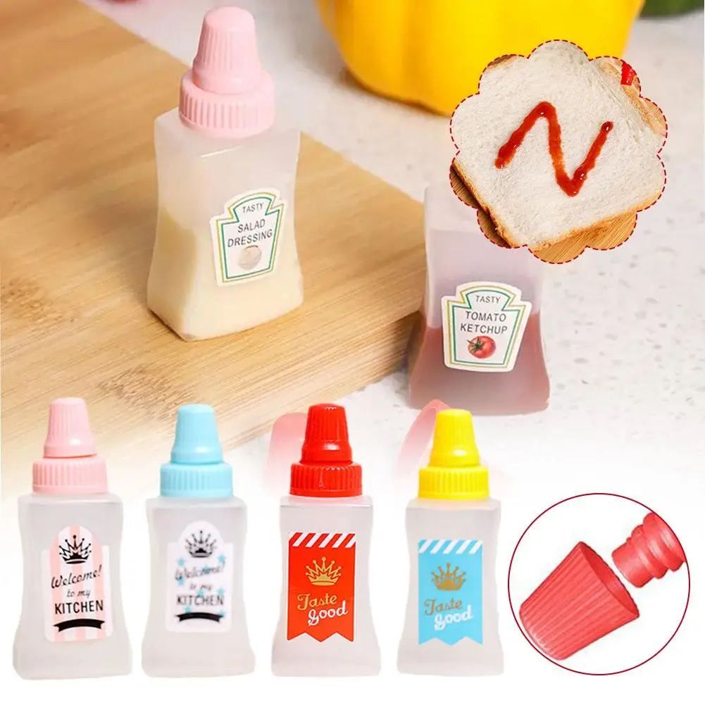 

Japanese Style 1-4PCS Mini Ketchup Bottle Mini Condiment Dispenser Honey Mustard Squeeze Sauce Container for Office BBQ Sal K0P2