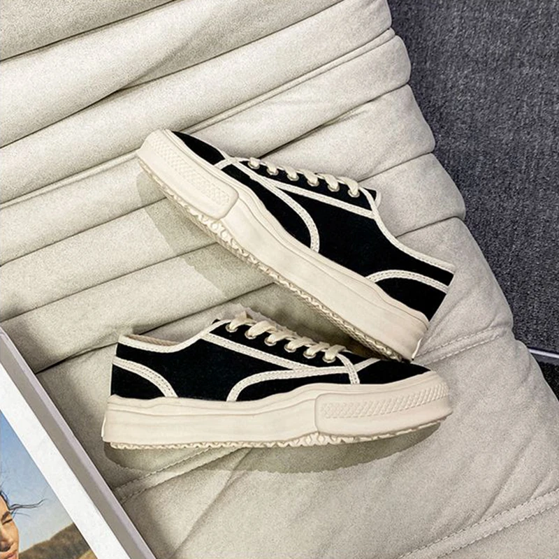 Autuspin Women Flat Vulcanized Sneakers Retro Canvas Women's Sports Shoes Casual Baskets Femmes Tendances 2023 Moccasins Zapatos