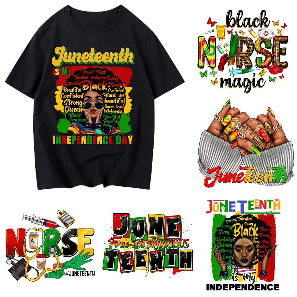 black people Festivals Heat Adhesive Iron On Thermoadhesive Patches Thermal Transfer Fusible Sticker For Clothes DIY